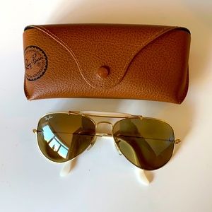 Ray Ban Gold Aviator with White Frame